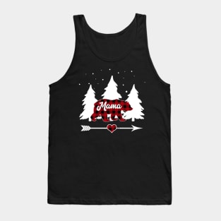 Mama Bear Buffalo Plaid Christmas Matching Family Pajama Tank Top